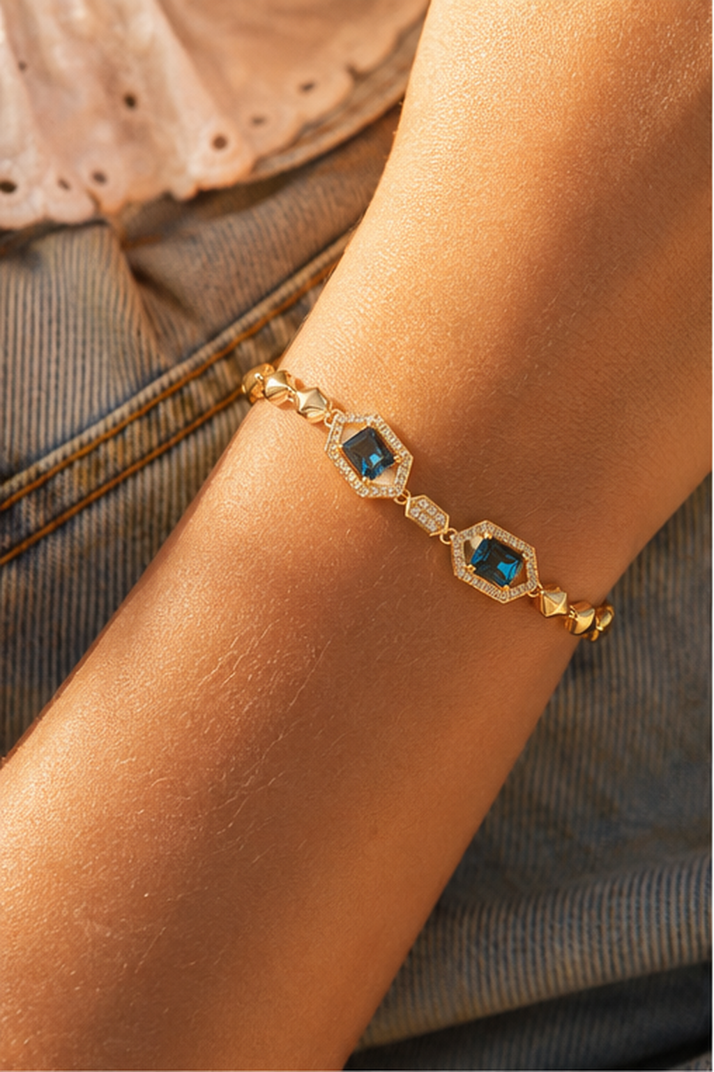 Azure Reverie Blue Crystal Bracelet