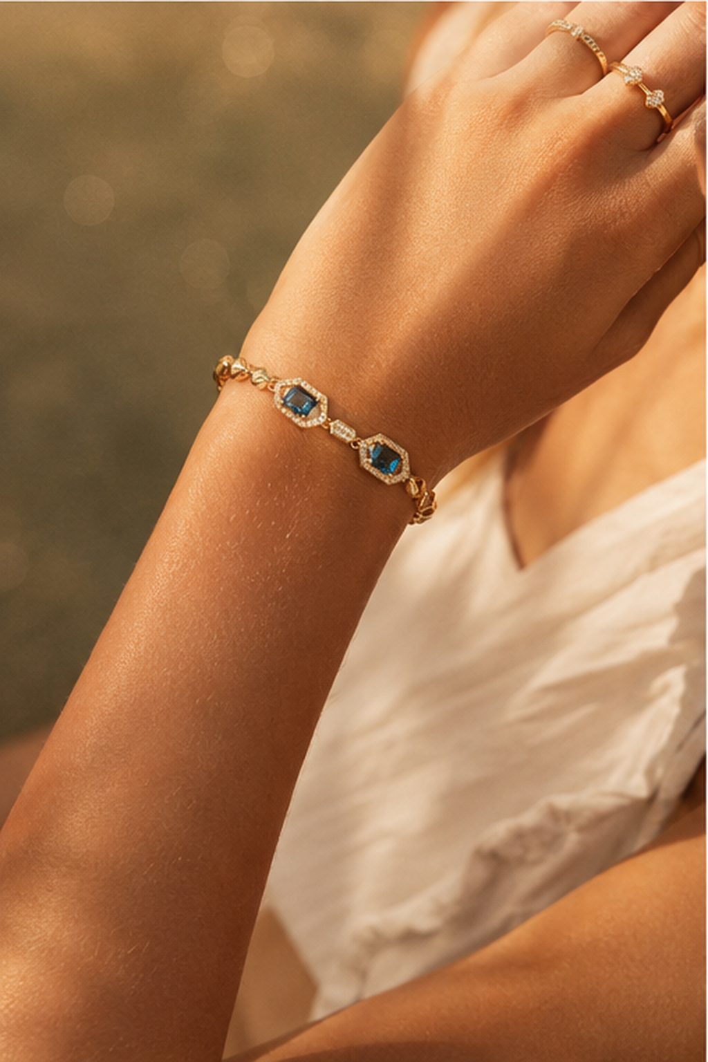 Azure Reverie Blue Crystal Bracelet