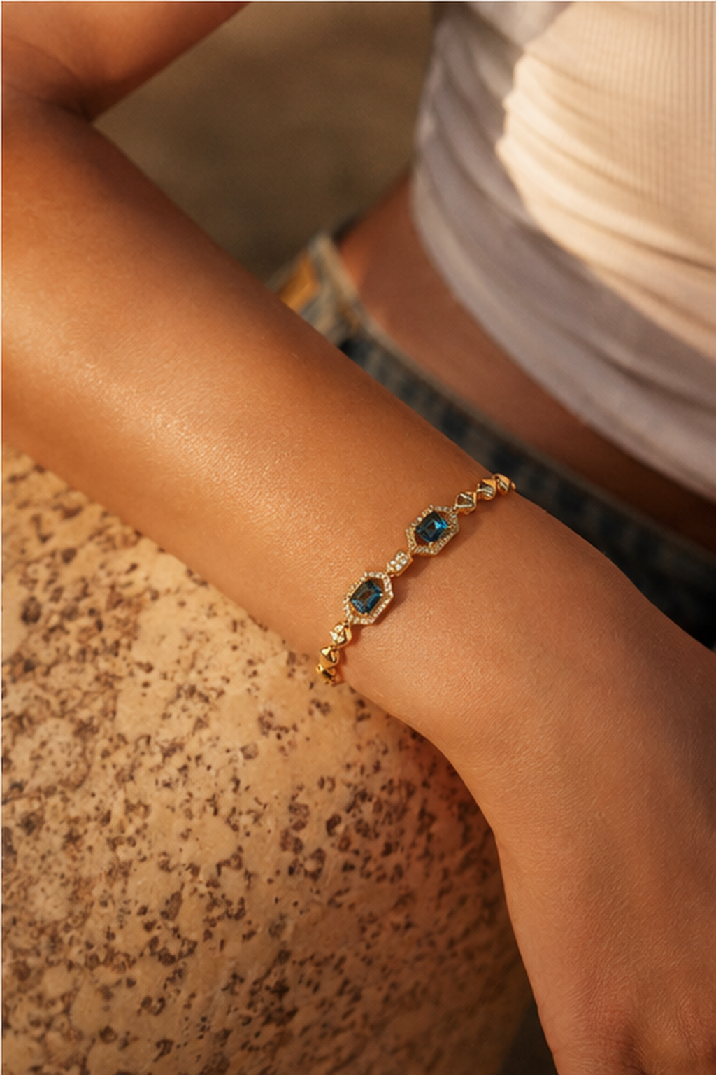 Azure Reverie Blue Crystal Bracelet