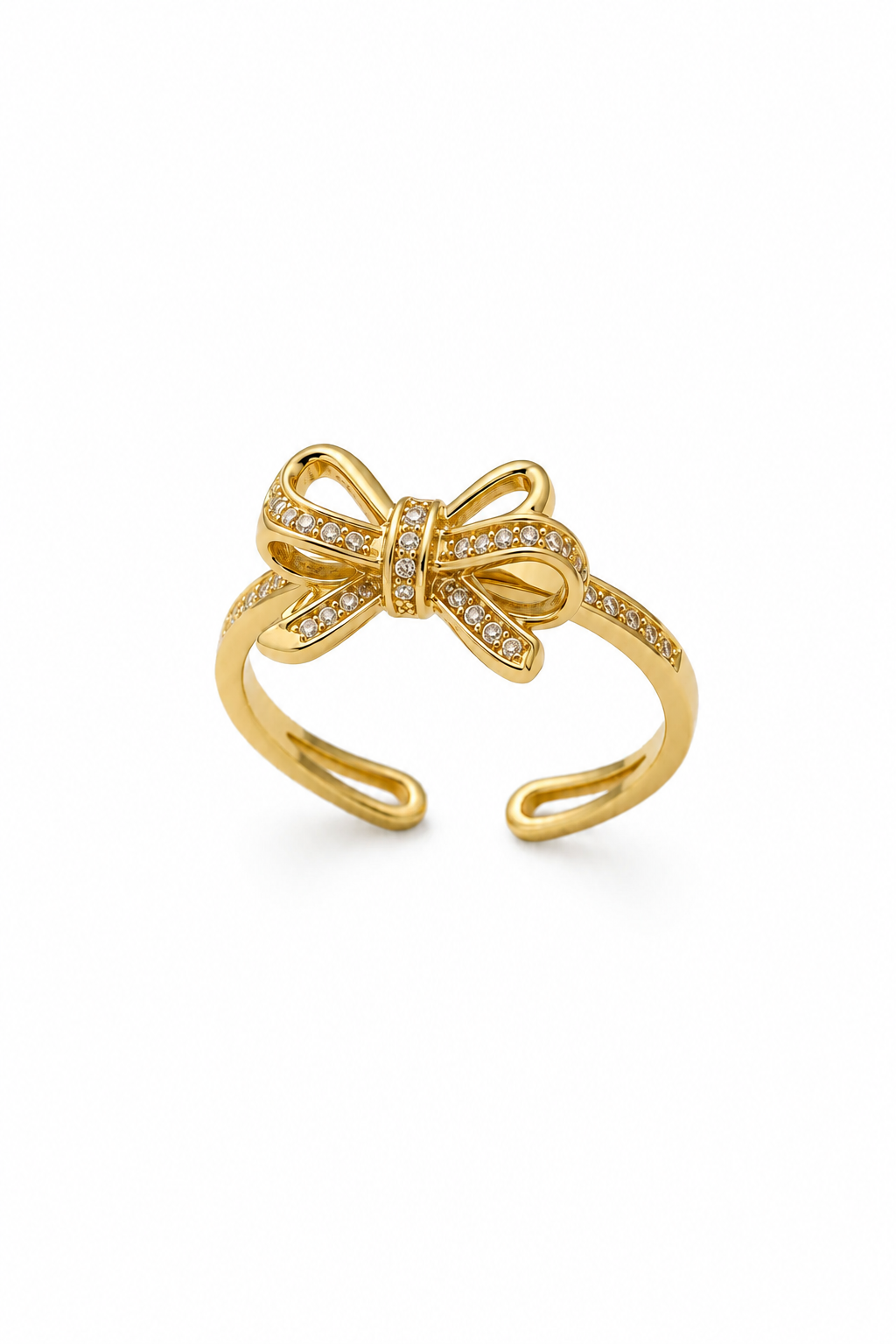 Sweet Bow Zircon Adjustable Ring