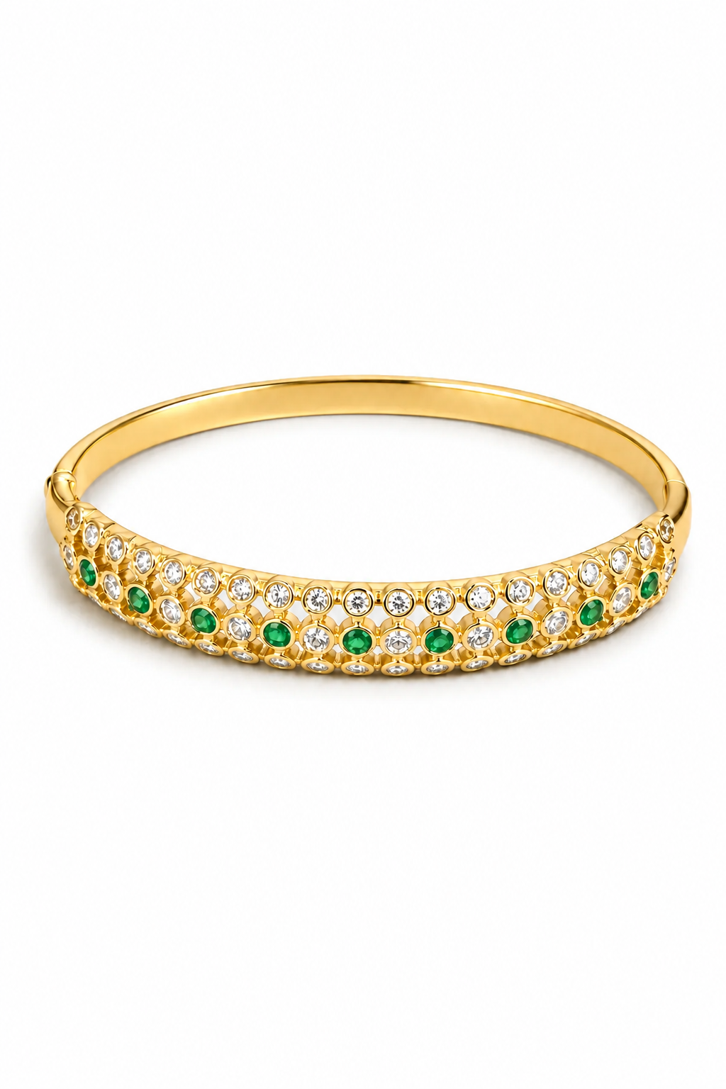 Emerald Dew Pavé Gold Bangle