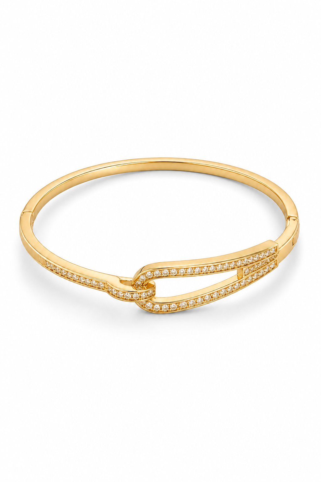 Eternal Knot Pavé Gold Bangle