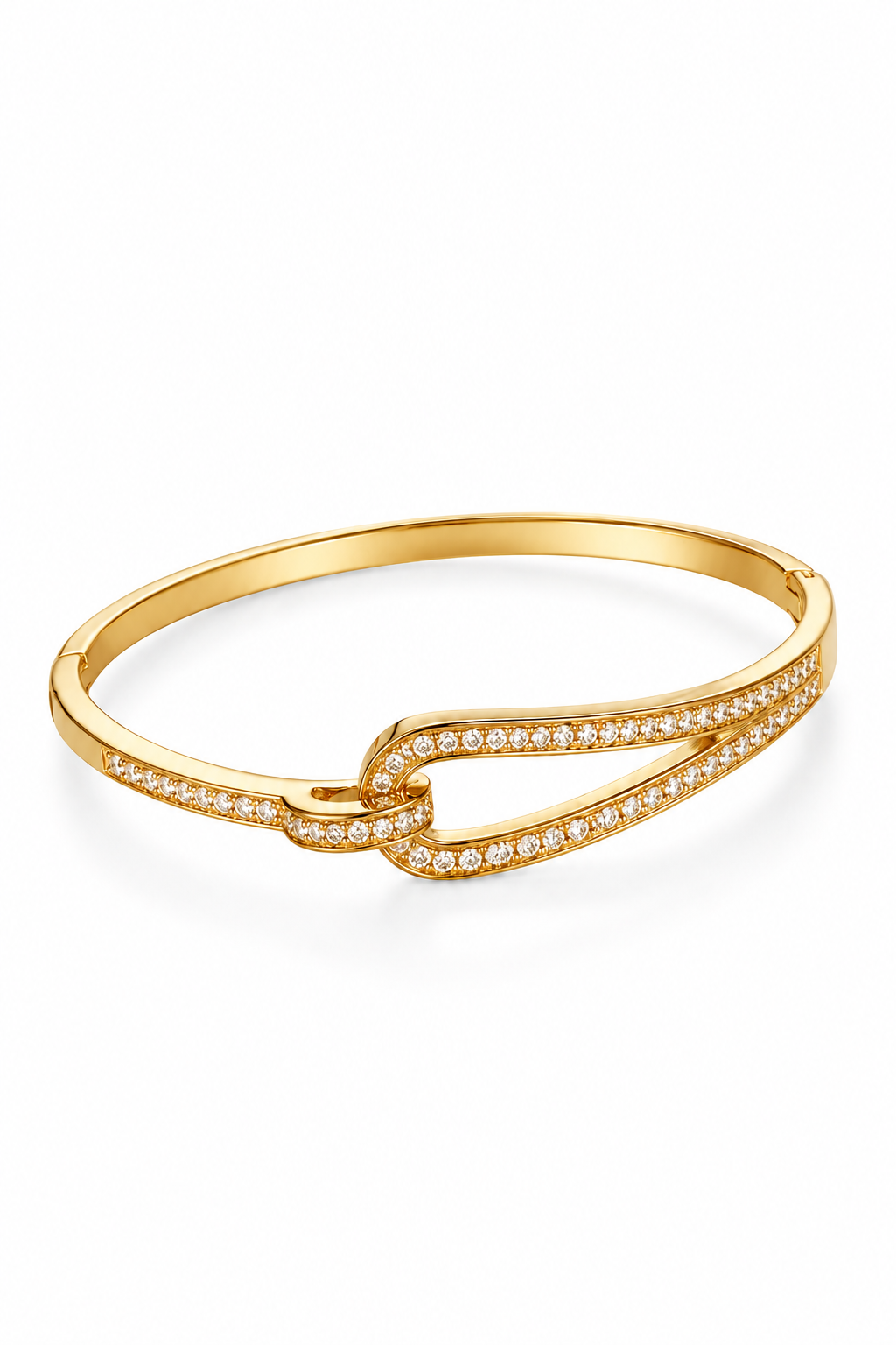 Eternal Knot Pavé Gold Bangle