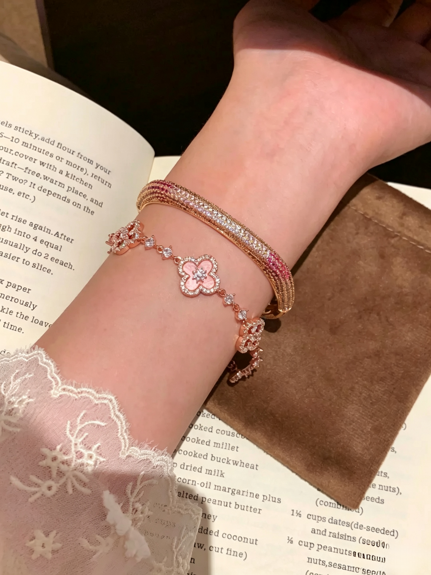 Colorful Full-Pavé Dazzling Clover Bracelet