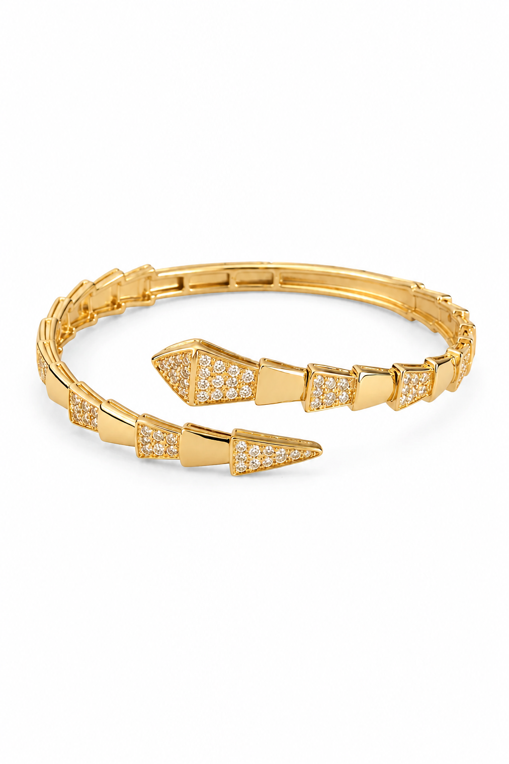Golden Arrow Pavé Crystal Cuff Bangle