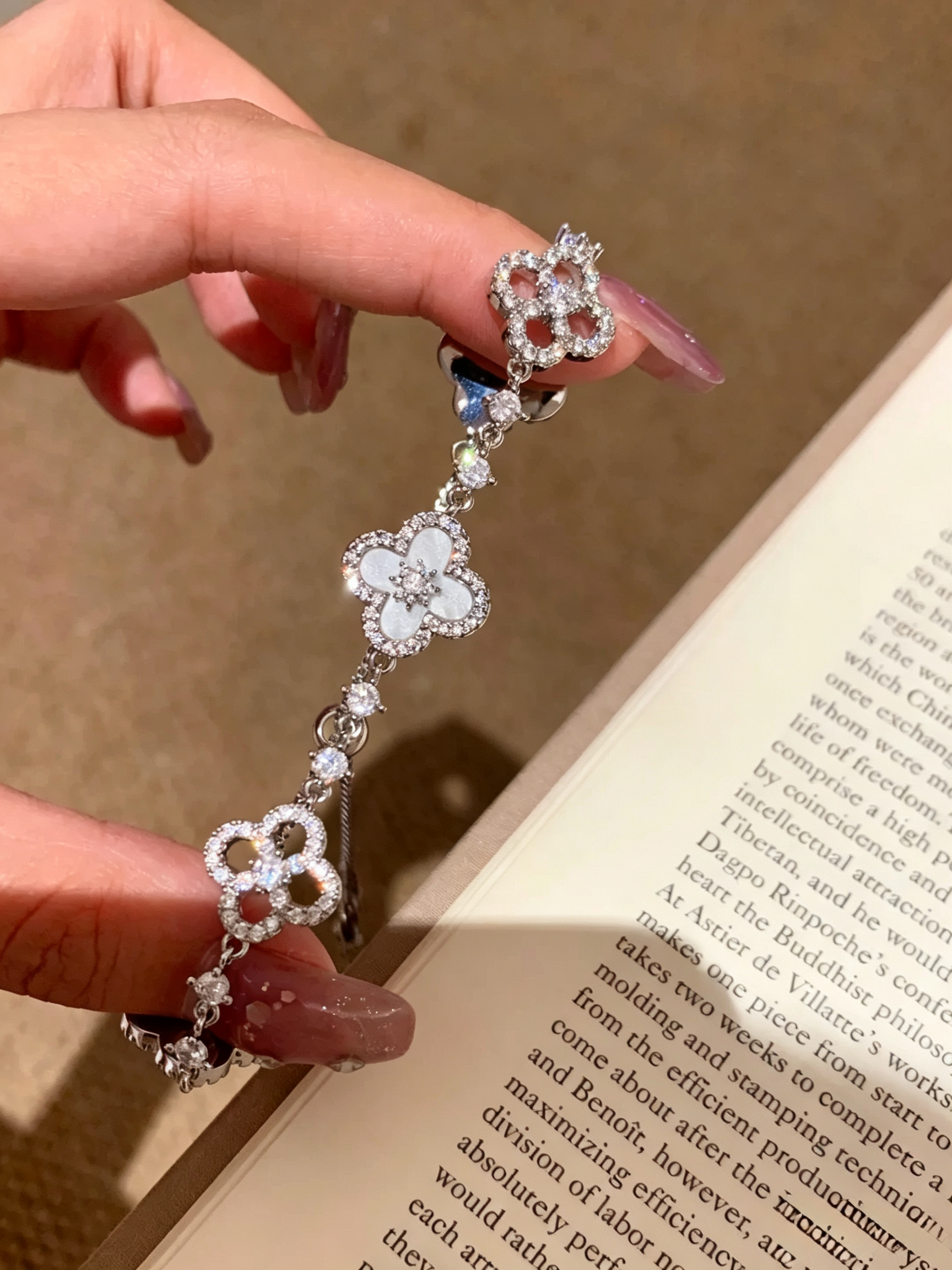 Colorful Full-Pavé Dazzling Clover Bracelet