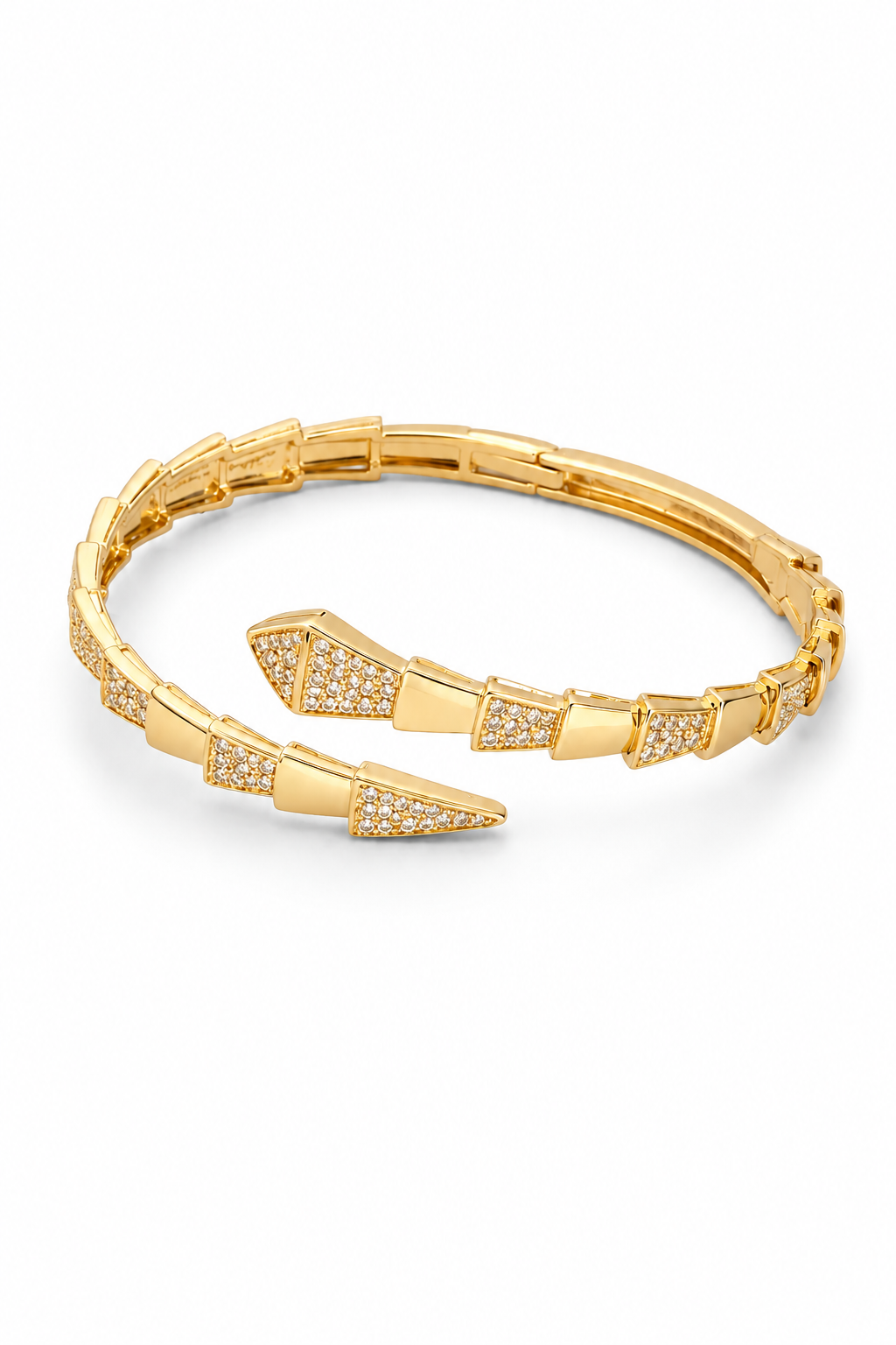 Golden Arrow Pavé Crystal Cuff Bangle