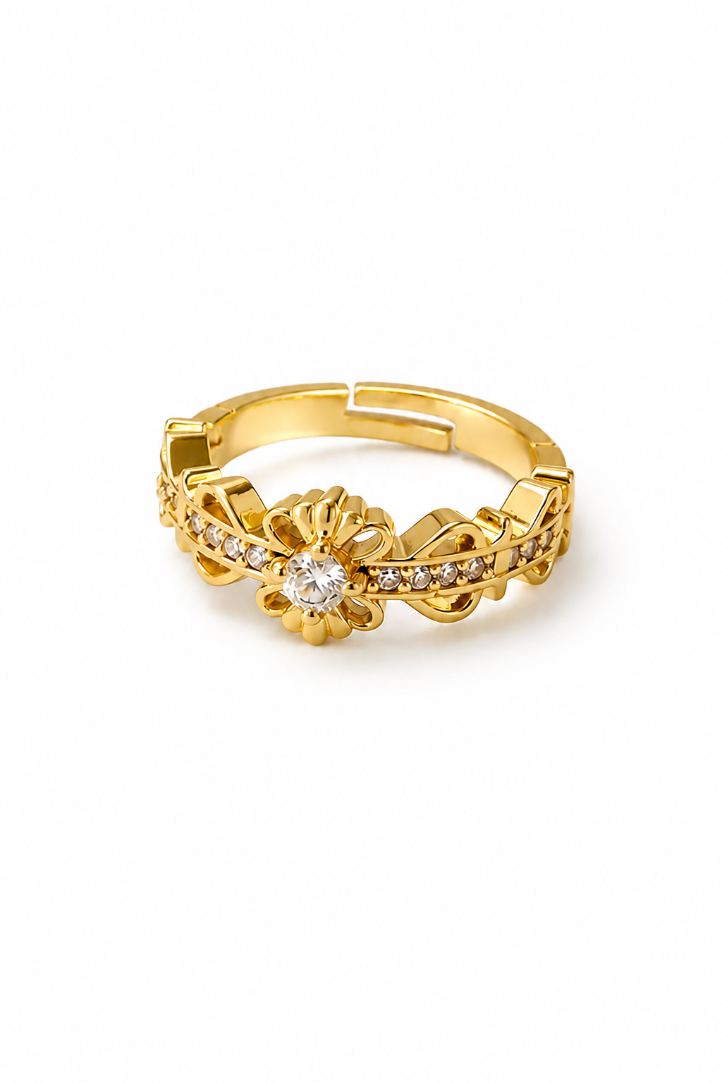 Golden Vintage Floral Ring