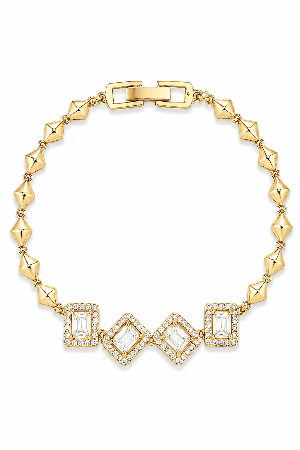 Aurelia Geometric Crystal Link Bracelet