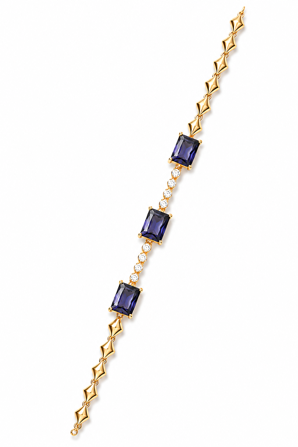 Midnight Violet Geometric Crystal Bracelet
