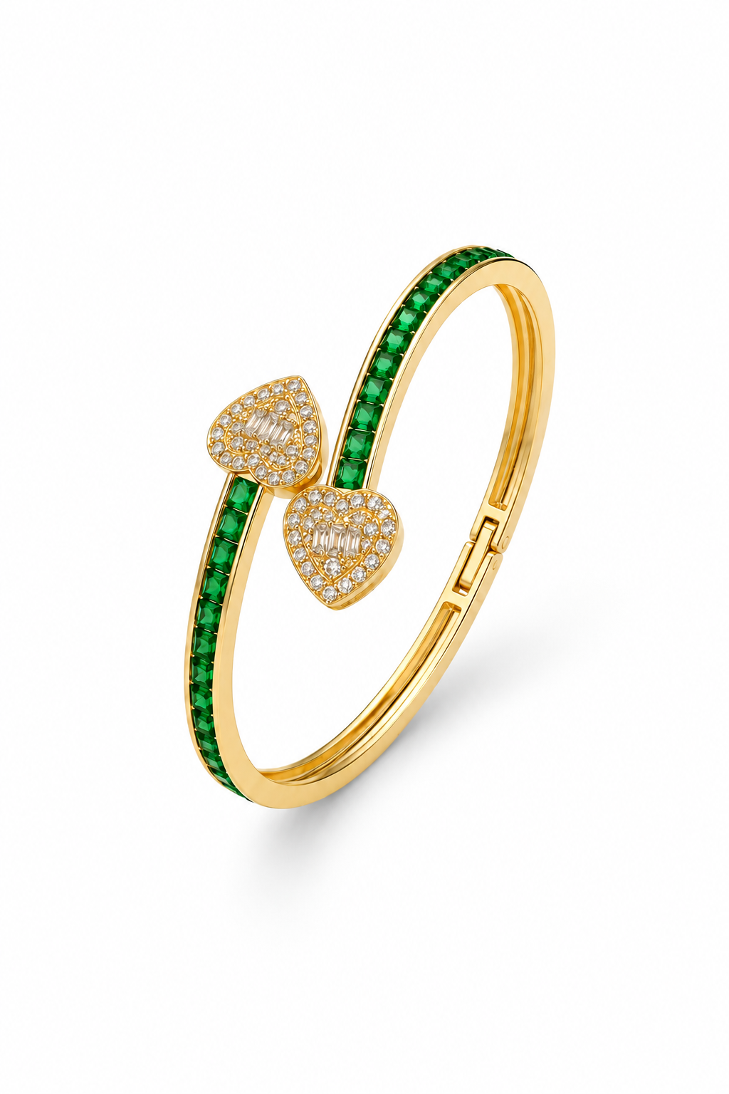 Sparkling Emerald Heart Bangle
