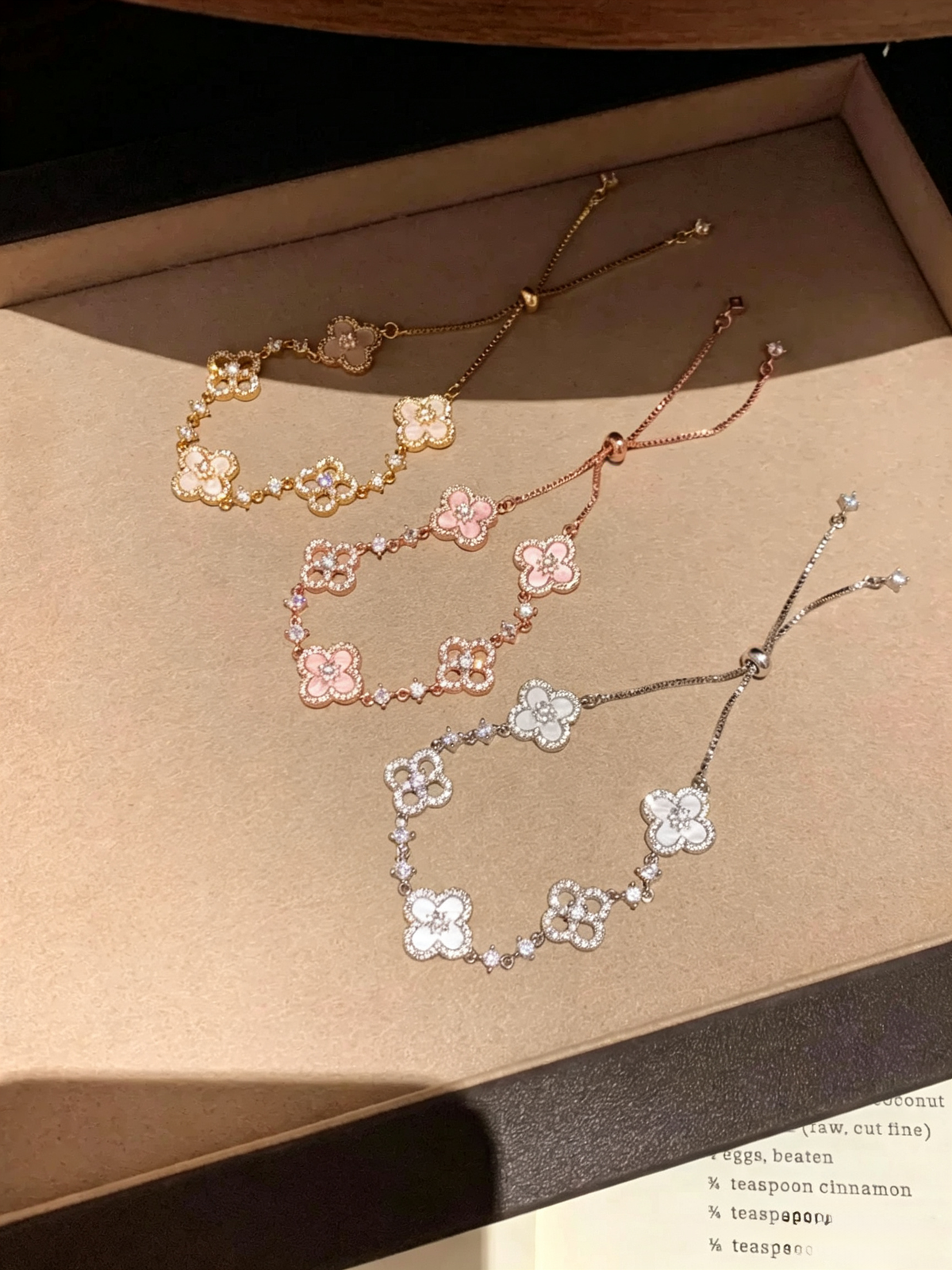 Colorful Full-Pavé Dazzling Clover Bracelet