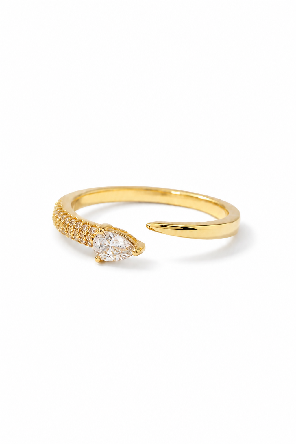 Luxe Teardrop Zircon Adjustable Ring