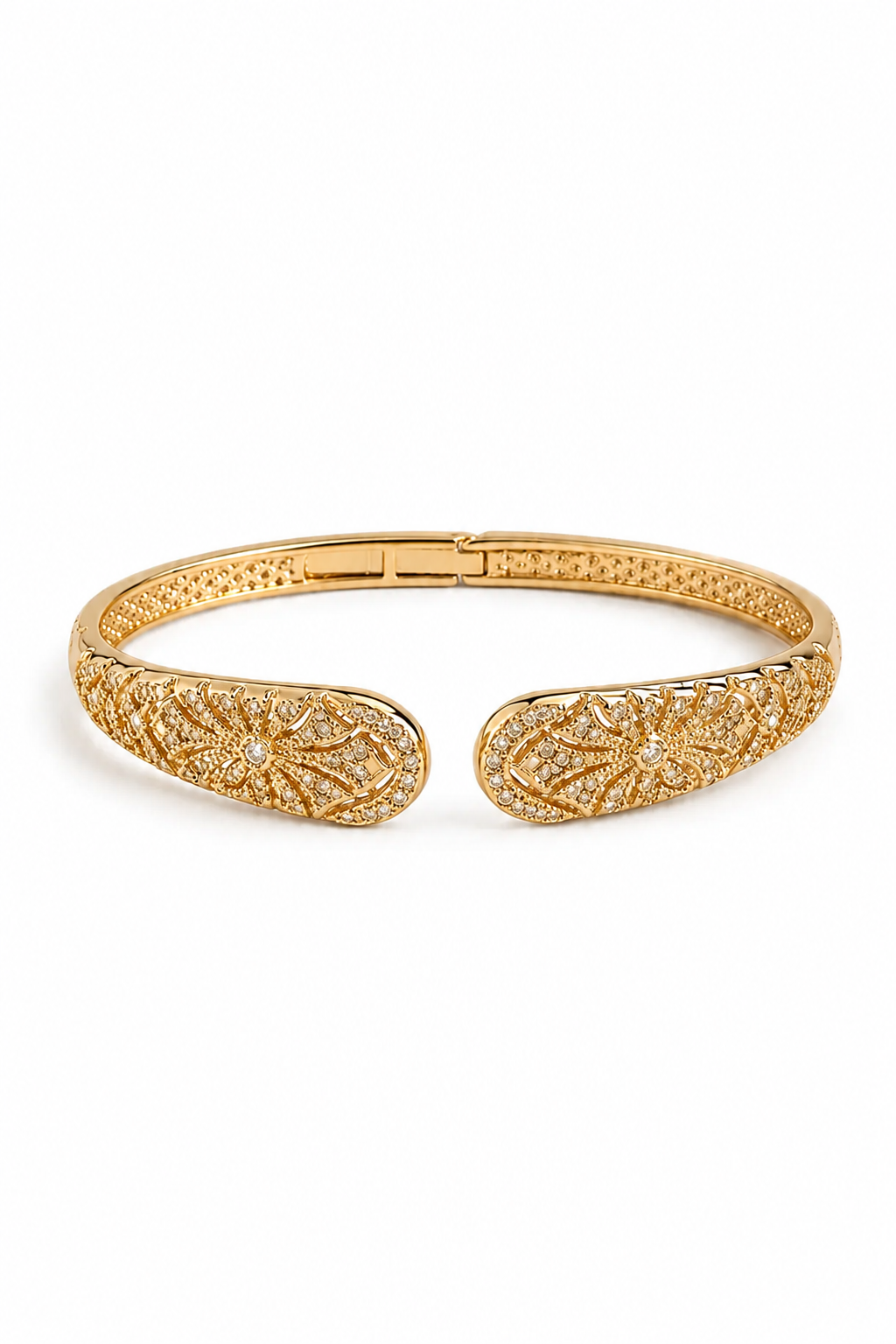 Golden Lace Leaf Cuff Bangle