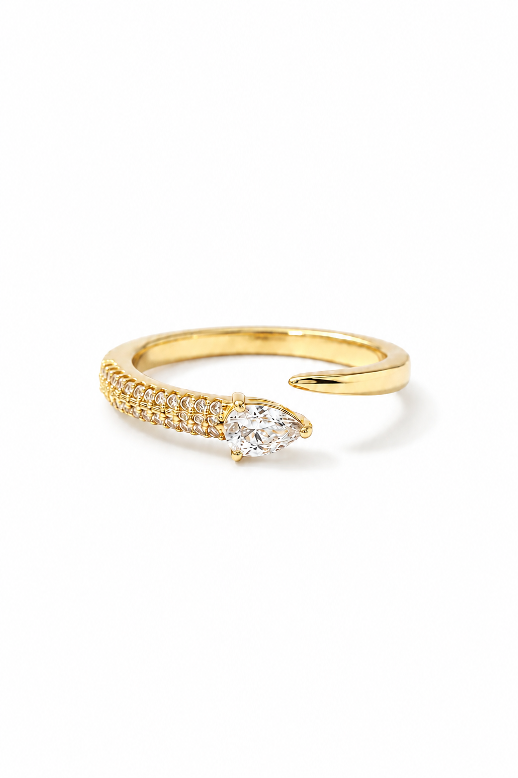 Luxe Teardrop Zircon Adjustable Ring