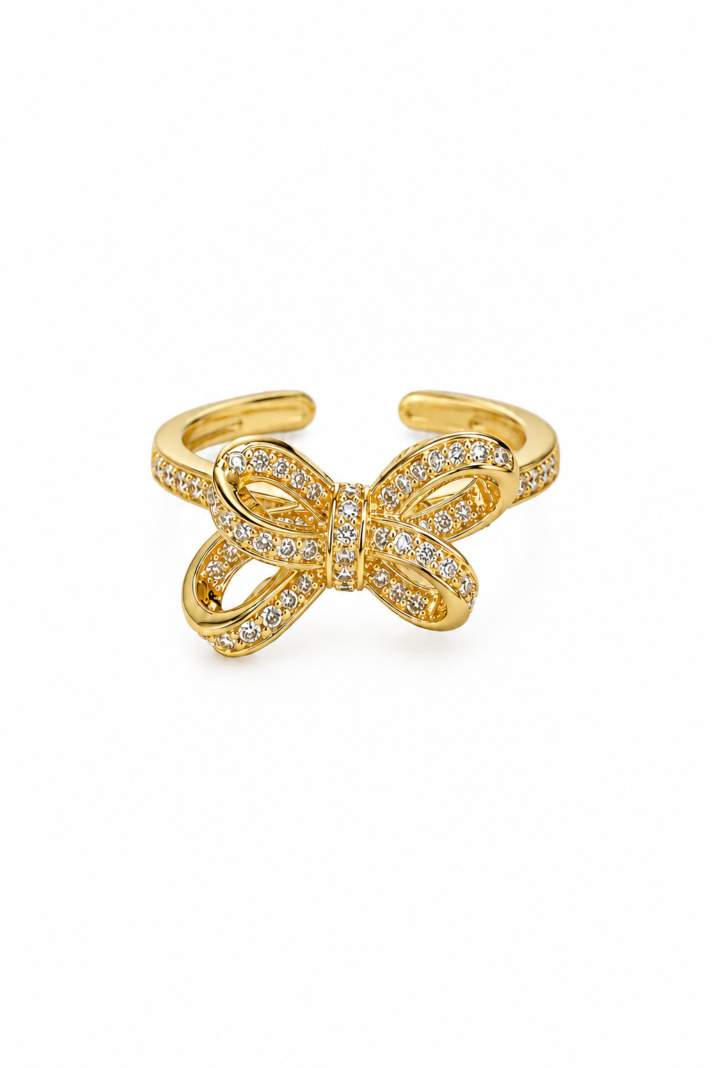 Sweet Bow Zircon Adjustable Ring