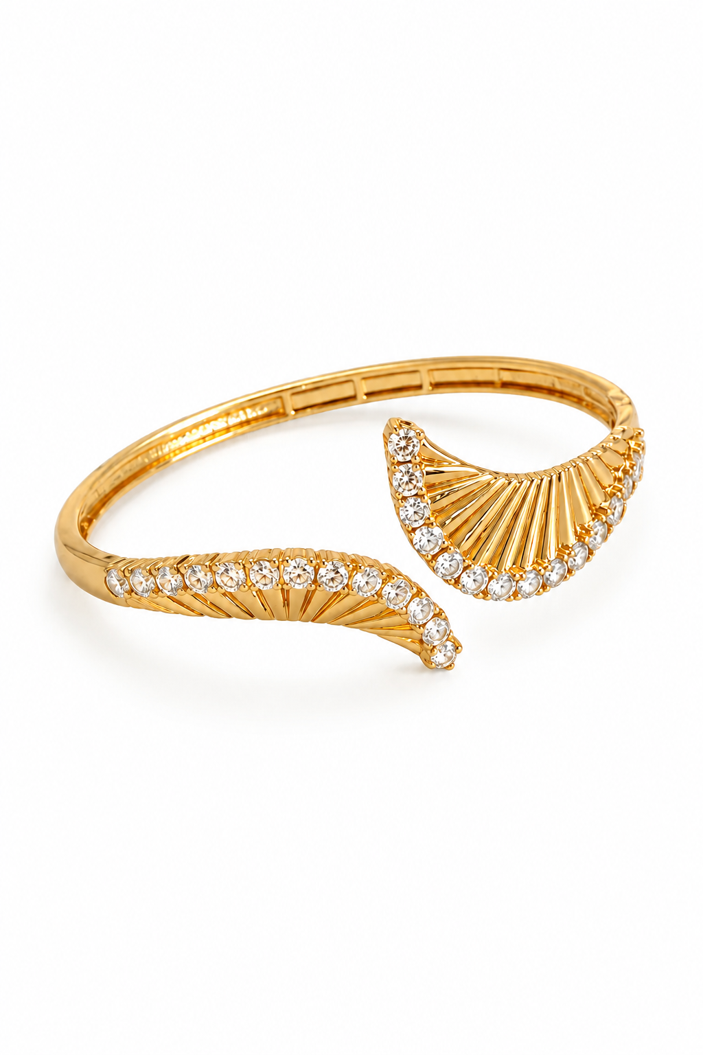 Aurelia Shell Pavé Cuff Bangle
