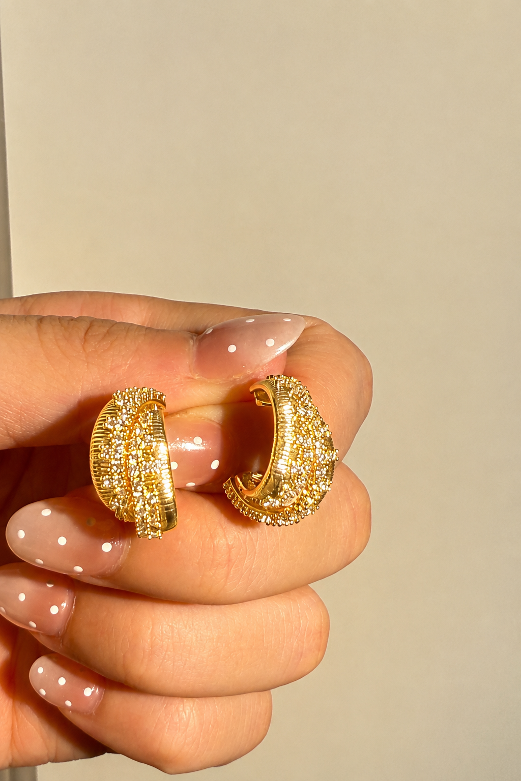 Aurelia Pavé Textured Hoop Earrings