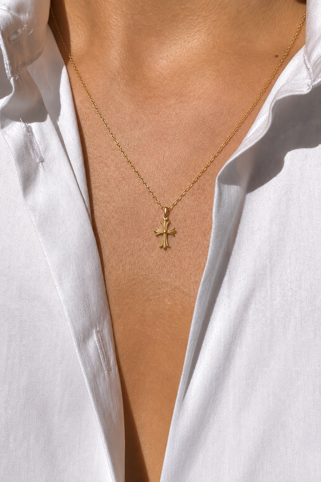 925 Sterling Silver Vintage Gothic Cross Pendant Necklace