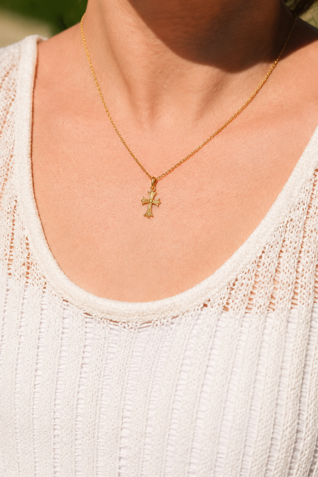 925 Sterling Silver Vintage Gothic Cross Pendant Necklace