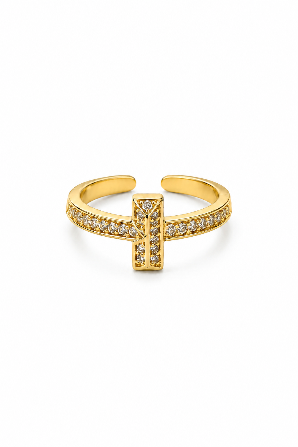 Golden Ribbon Sparkle Adjustable Ring