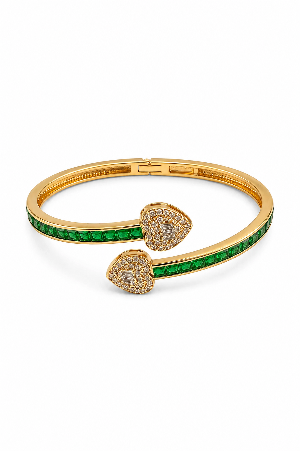Sparkling Emerald Heart Bangle