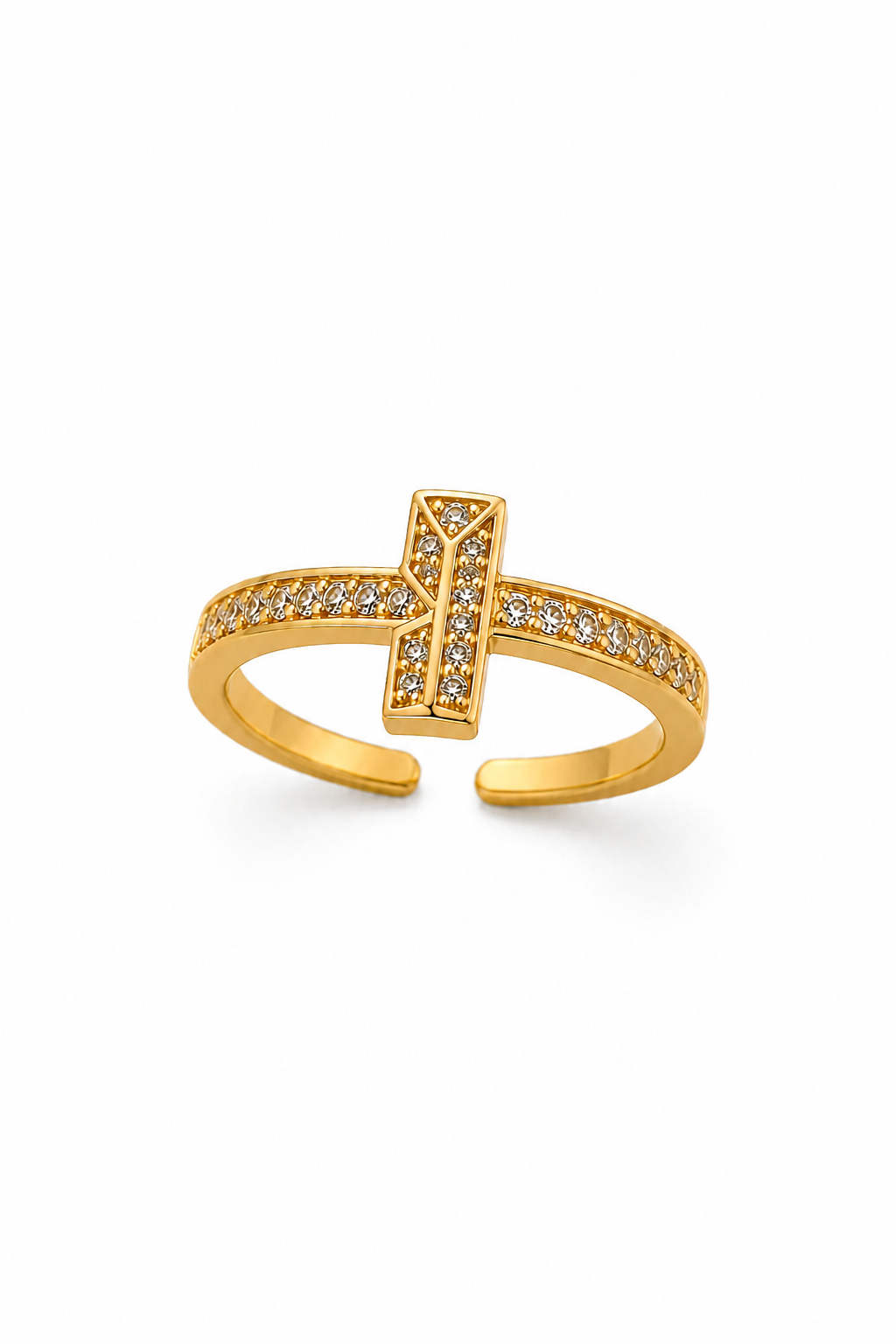 Golden Ribbon Sparkle Adjustable Ring
