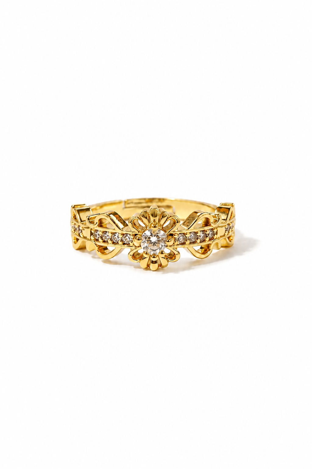 Golden Vintage Floral Ring